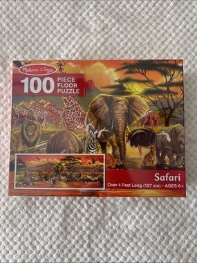 🧩🆕🦁 Melissa & Doug Safari 100-Piece Giant Floor Puzzle 🦒